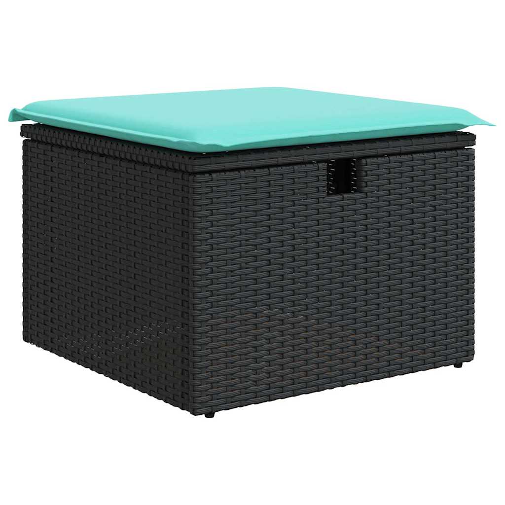 vidaXL Salon de jardin avec coussins 7 pcs gris résine tressée acacia - Image 6