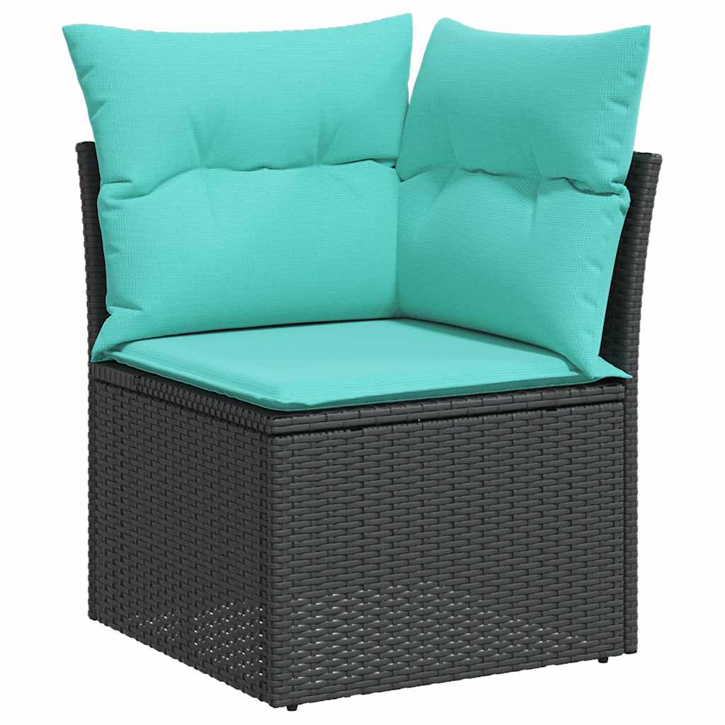 vidaXL Salon de jardin avec coussins 7 pcs gris résine tressée acacia - Image 4