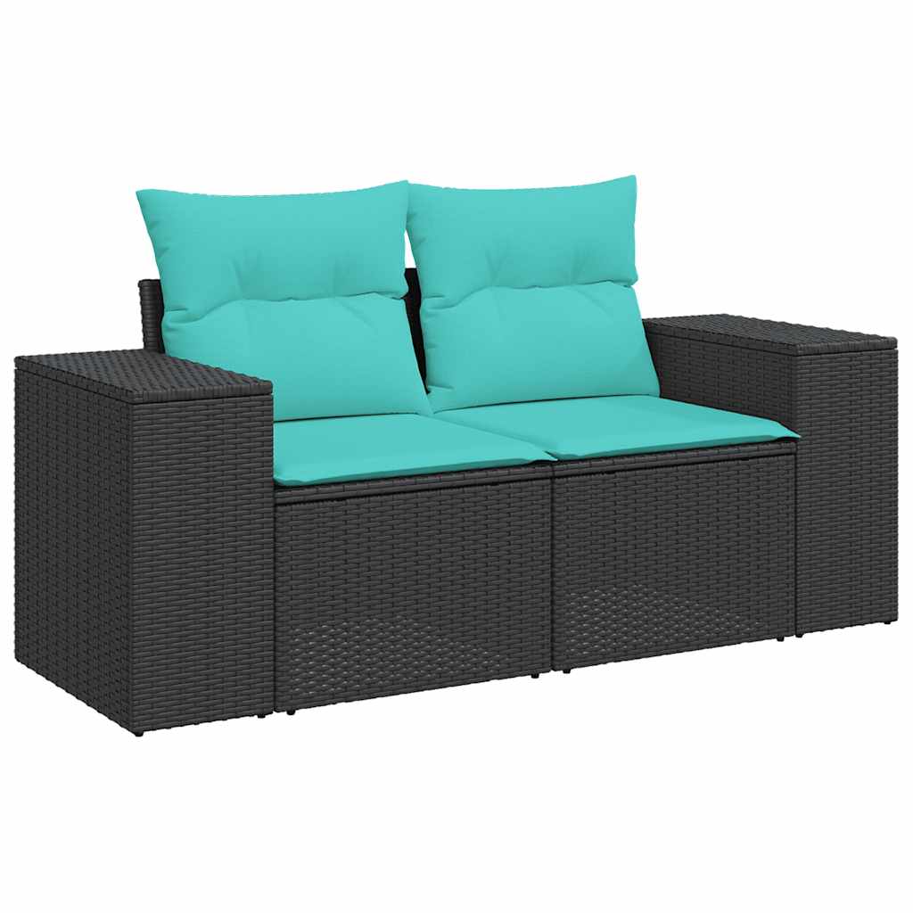 vidaXL Salon de jardin avec coussins 7 pcs gris résine tressée acacia - Image 5