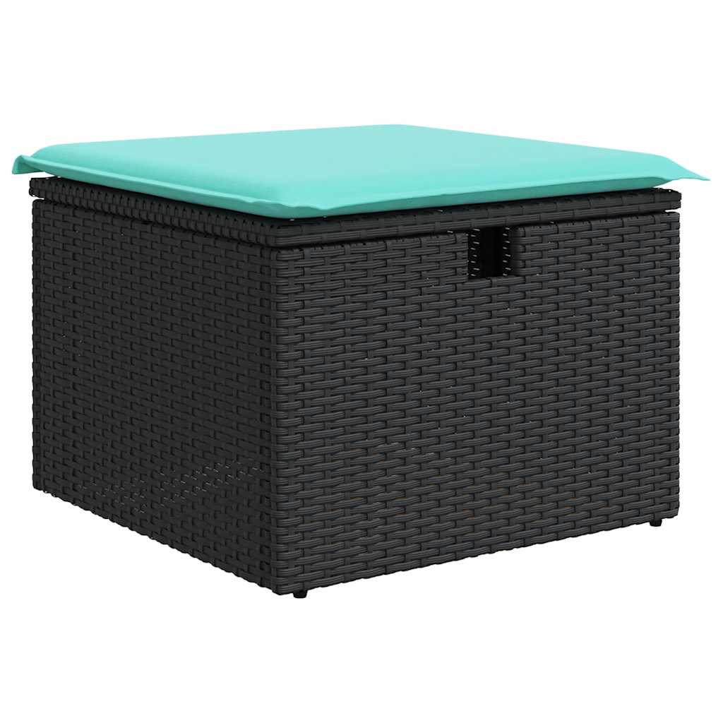vidaXL Salon de jardin avec coussins 7 pcs gris résine tressée acacia - Image 6