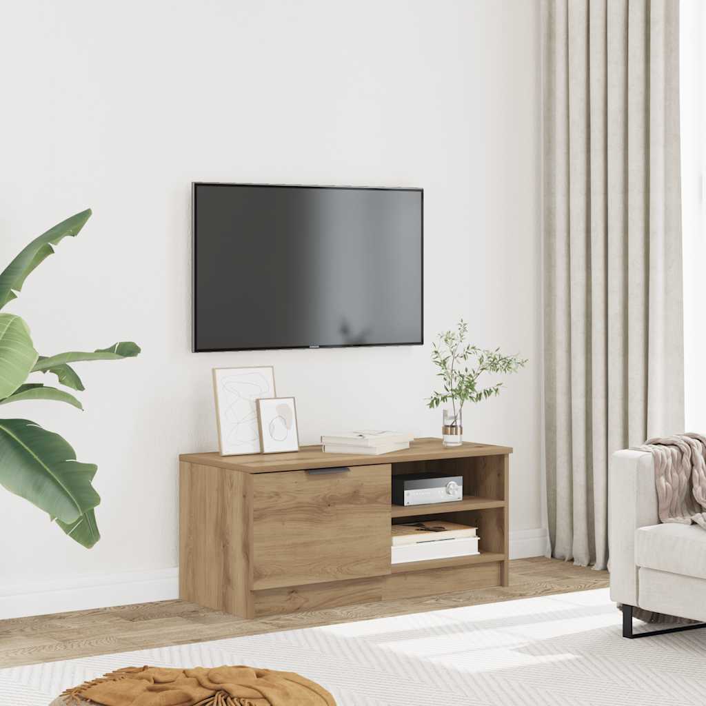 vidaXL Meuble TV chêne artisanal 80x35x36,5 cm bois d'ingénierie