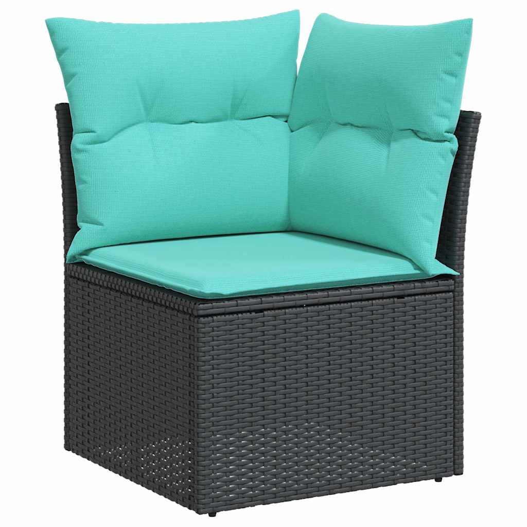 vidaXL Salon de jardin avec coussins 7 pcs gris résine tressée acacia - Image 4