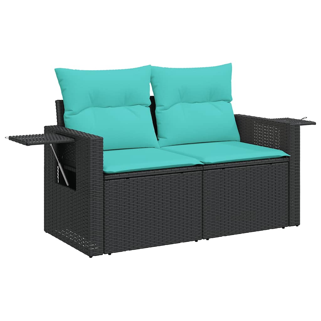 vidaXL Salon de jardin avec coussins 7 pcs gris résine tressée acacia - Image 5