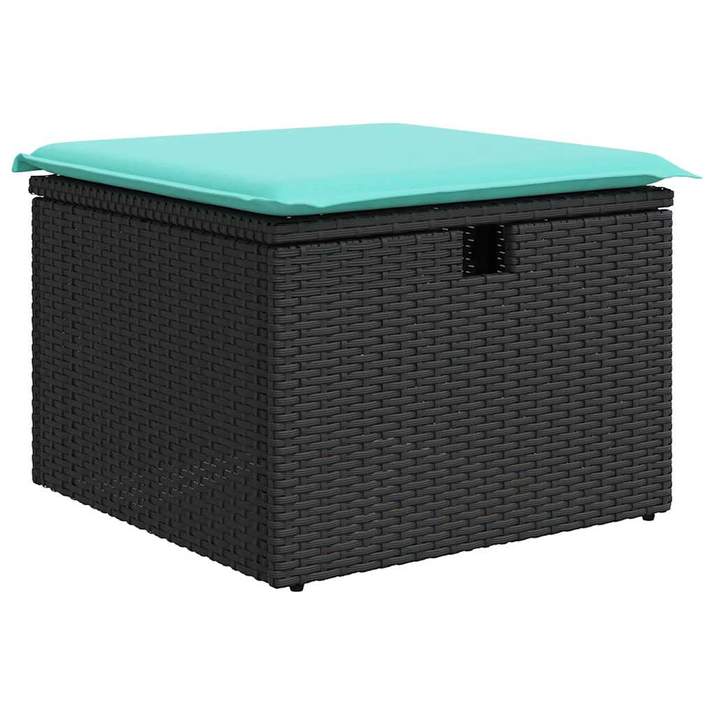 vidaXL Salon de jardin avec coussins 7 pcs gris résine tressée acacia - Image 6