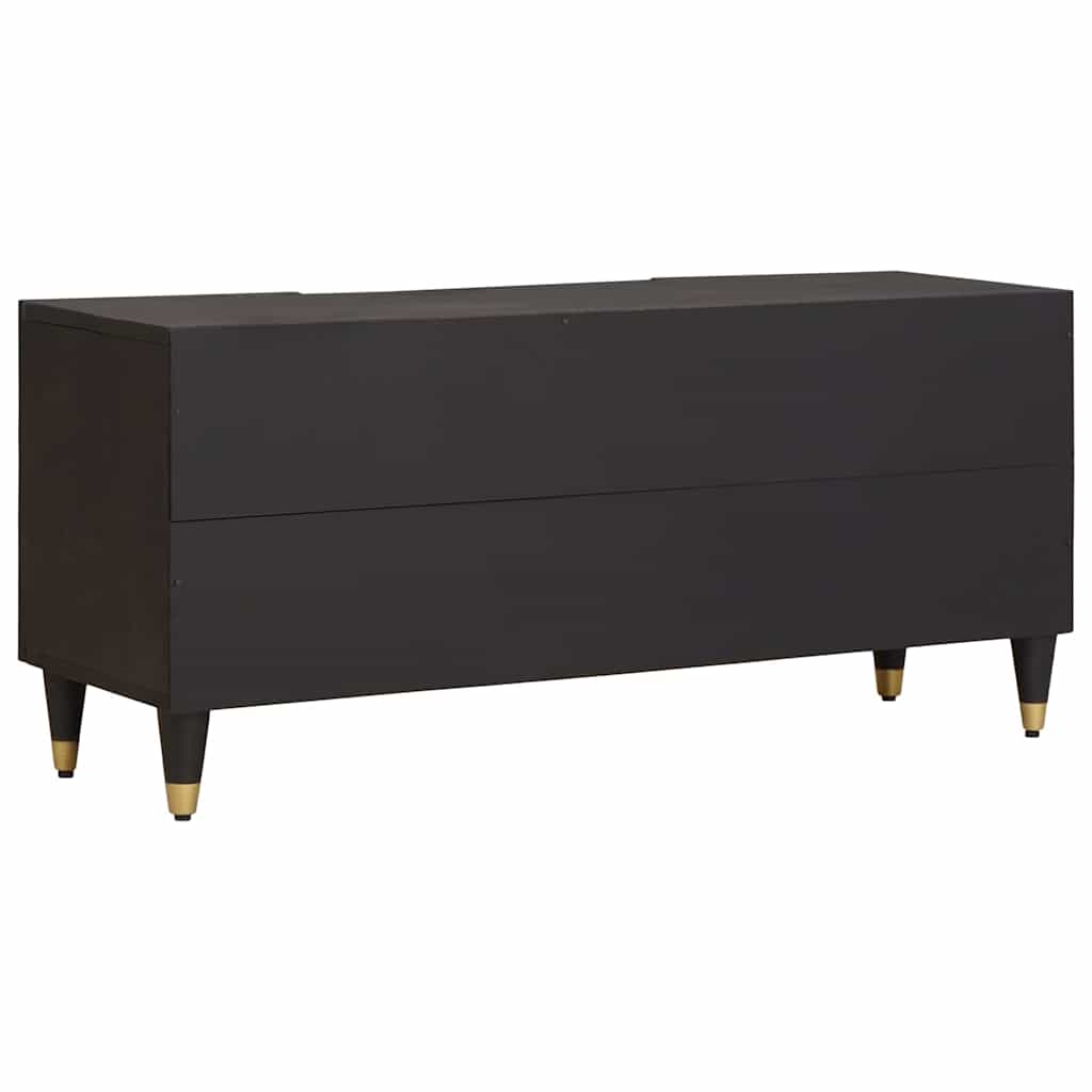 vidaXL Mueble de TV Negro 105 x 33 x 46 cm Madera de mango maciza - Image 5