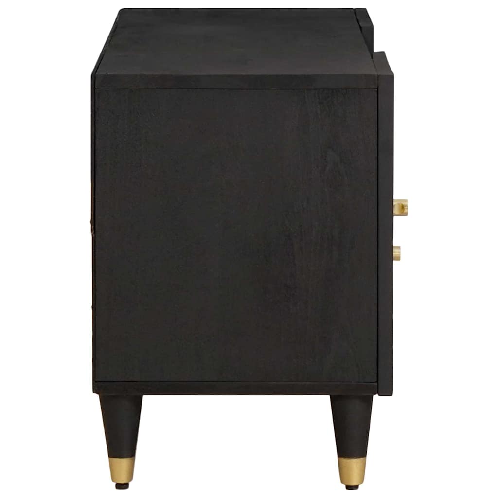 vidaXL Mueble de TV Negro 105 x 33 x 46 cm Madera de mango maciza - Image 4