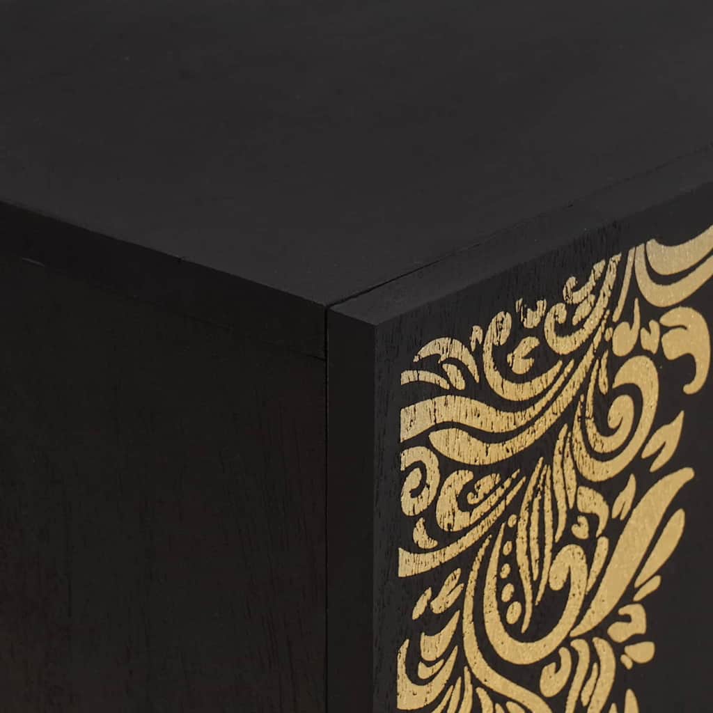 vidaXL Mueble de TV Negro 105 x 33 x 46 cm Madera de mango maciza - Image 6