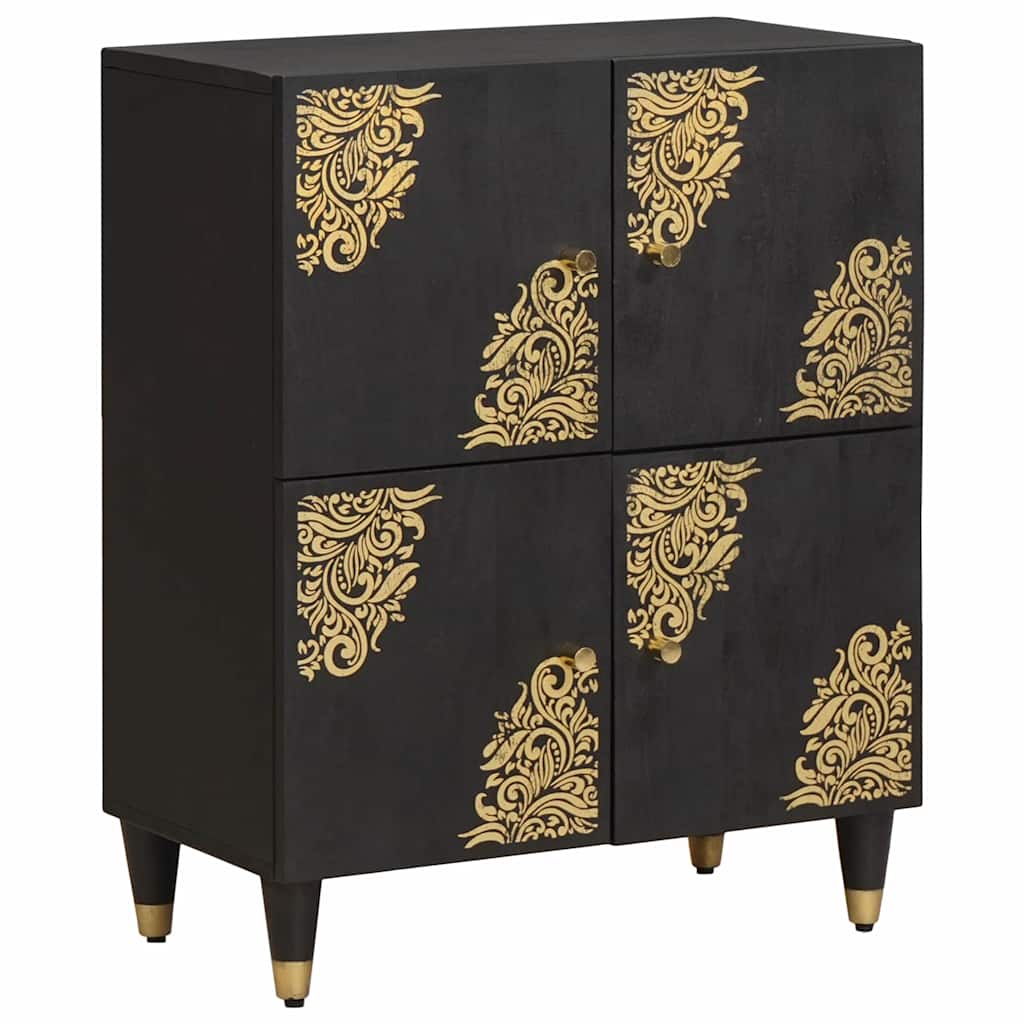 vidaXL Aparador Negro 60 x 33 x 75 cm Madera de mango maciza