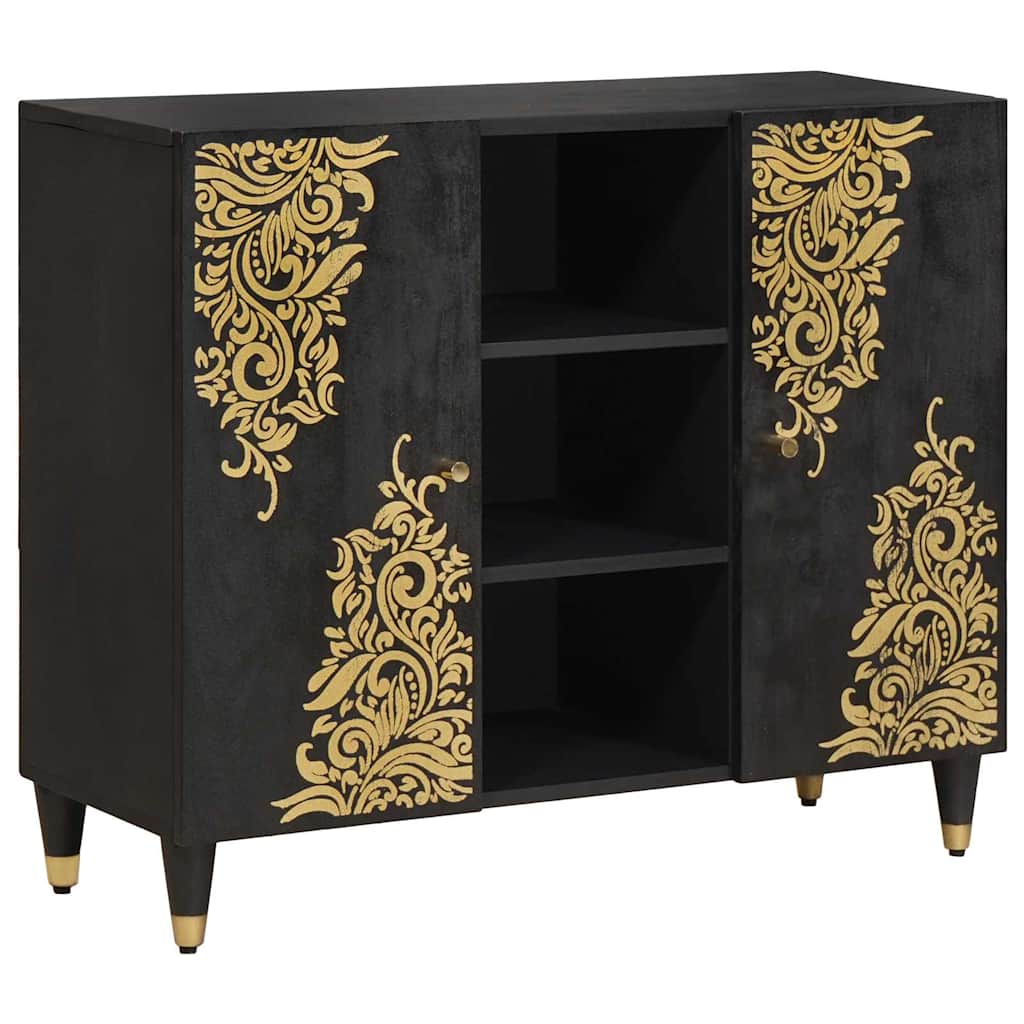 vidaXL Aparador Negro 90 x 33 x 75 cm Madera de mango maciza