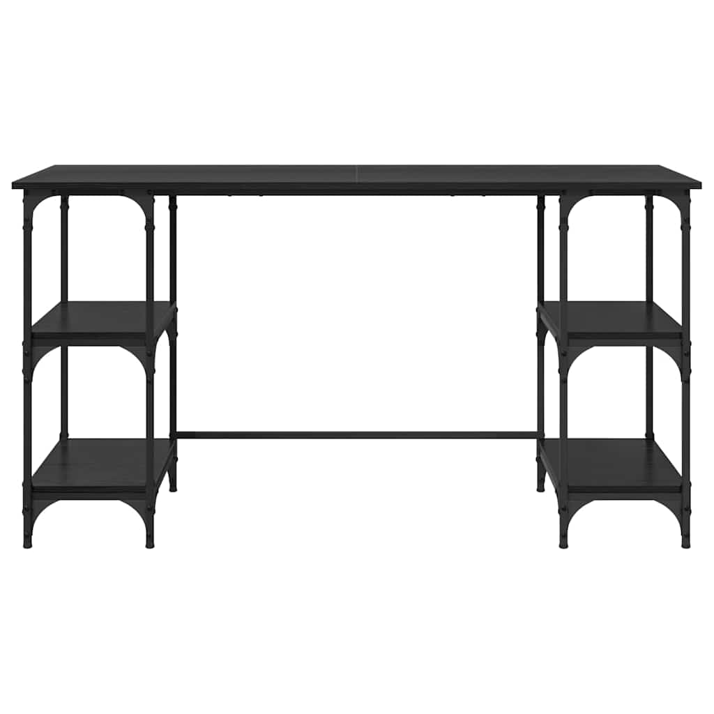 vidaXL Schreibtisch mit Regal Schwarz Eichen-Optik 140 x 50 x 75 cm - Image 5