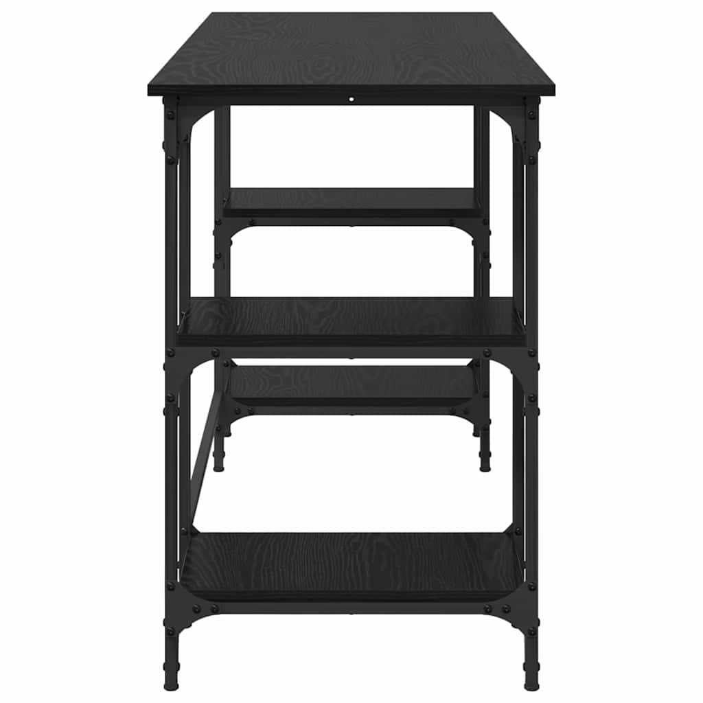 vidaXL Schreibtisch mit Regal Schwarz Eichen-Optik 140 x 50 x 75 cm - Image 6