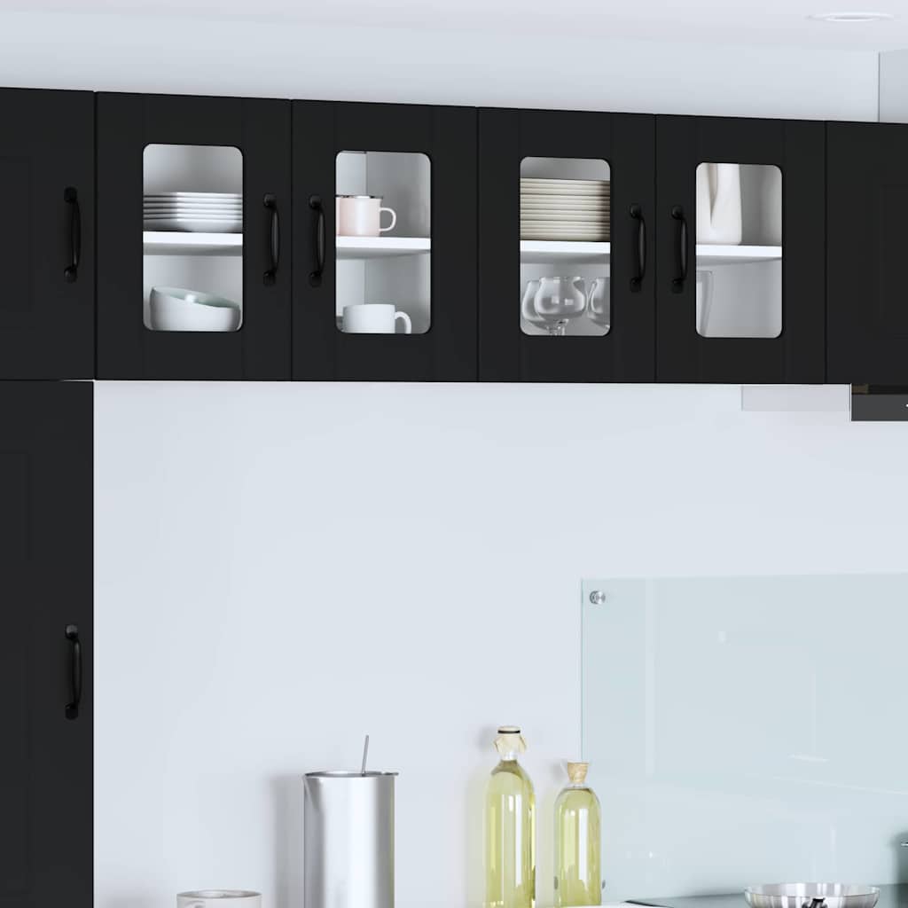 vidaXL Küchenschrank mit Regal Schwarz 60 x 31 x 40 cm Holzwerkstoff