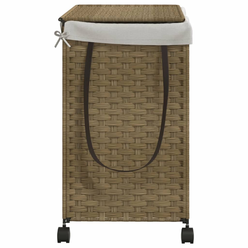 vidaXL Wäschekorb mit Rollen 60x35x60,5 cm Rattan - Image 5