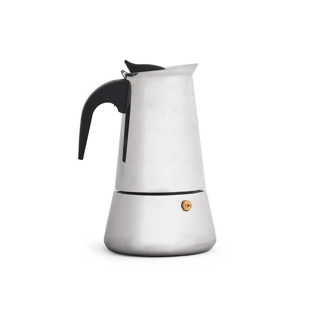 Caffettiera Italiana Kinvara Nero Argentato Acciaio Plastica 4 Tazze