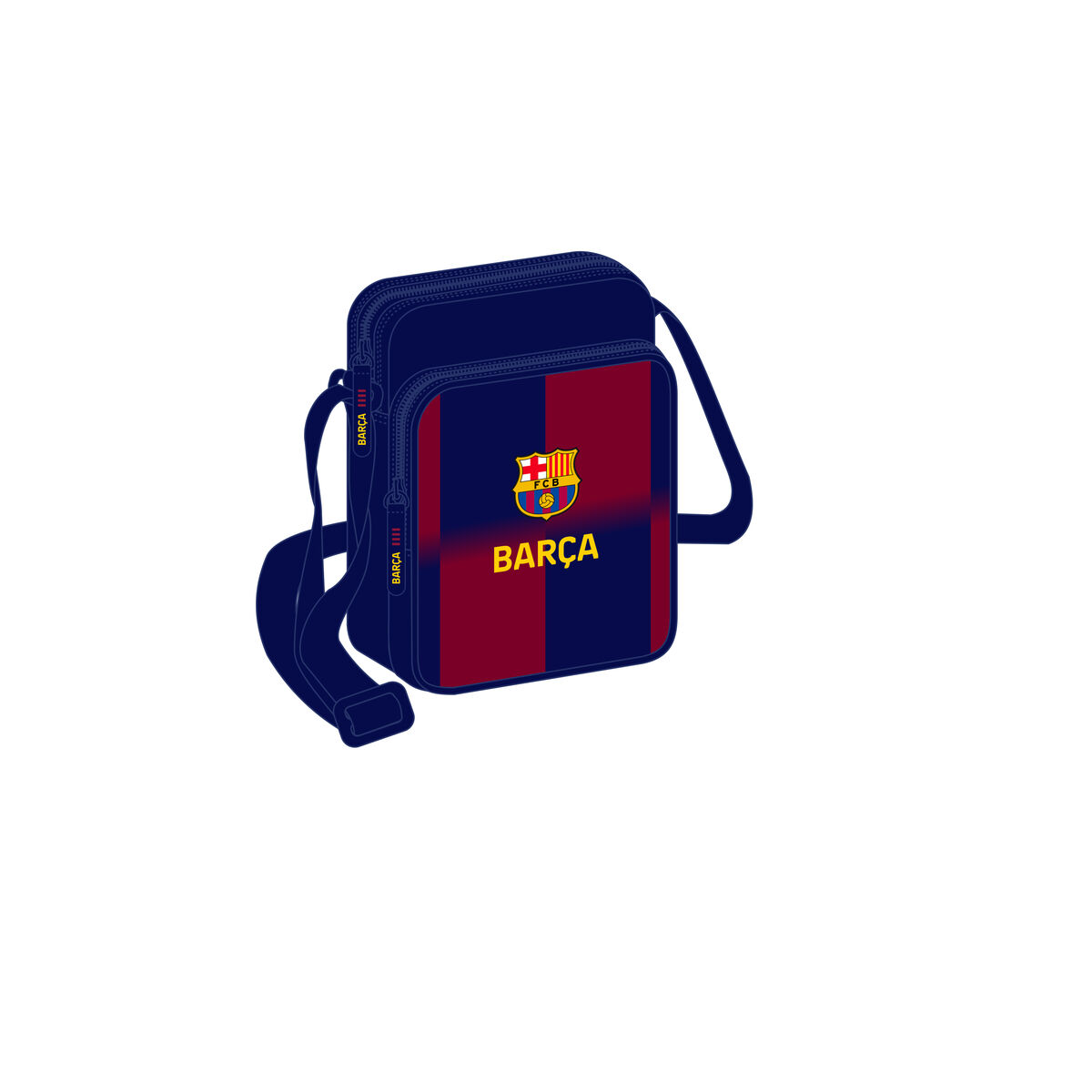 Borsa a Tracolla F.C. Barcelona Azzurro Rosso Granato 16 x 22 x 6 cm
