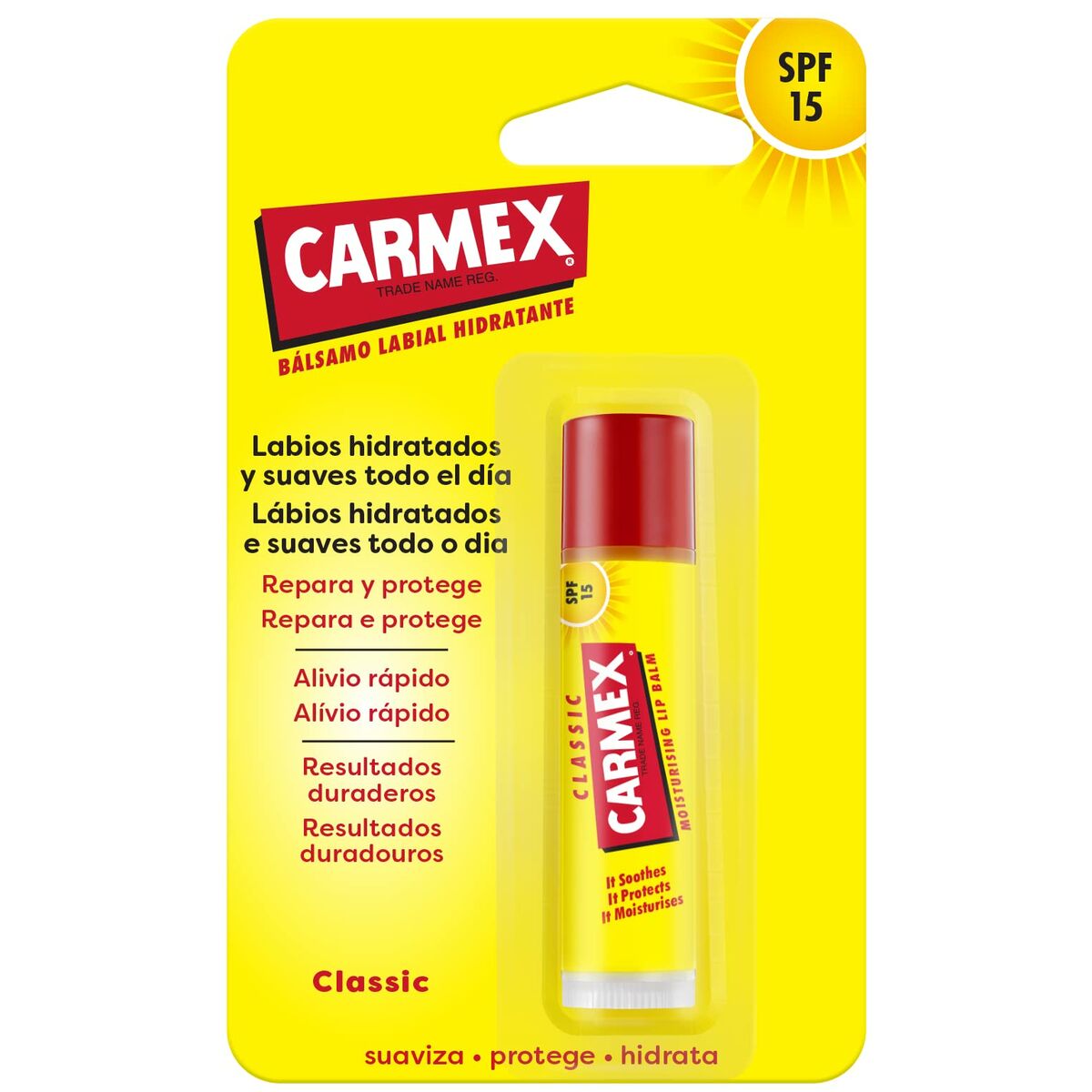 Balsamo Labbra idratante Carmex Classic Giallo Nero Spf 15 Stick - Image 3