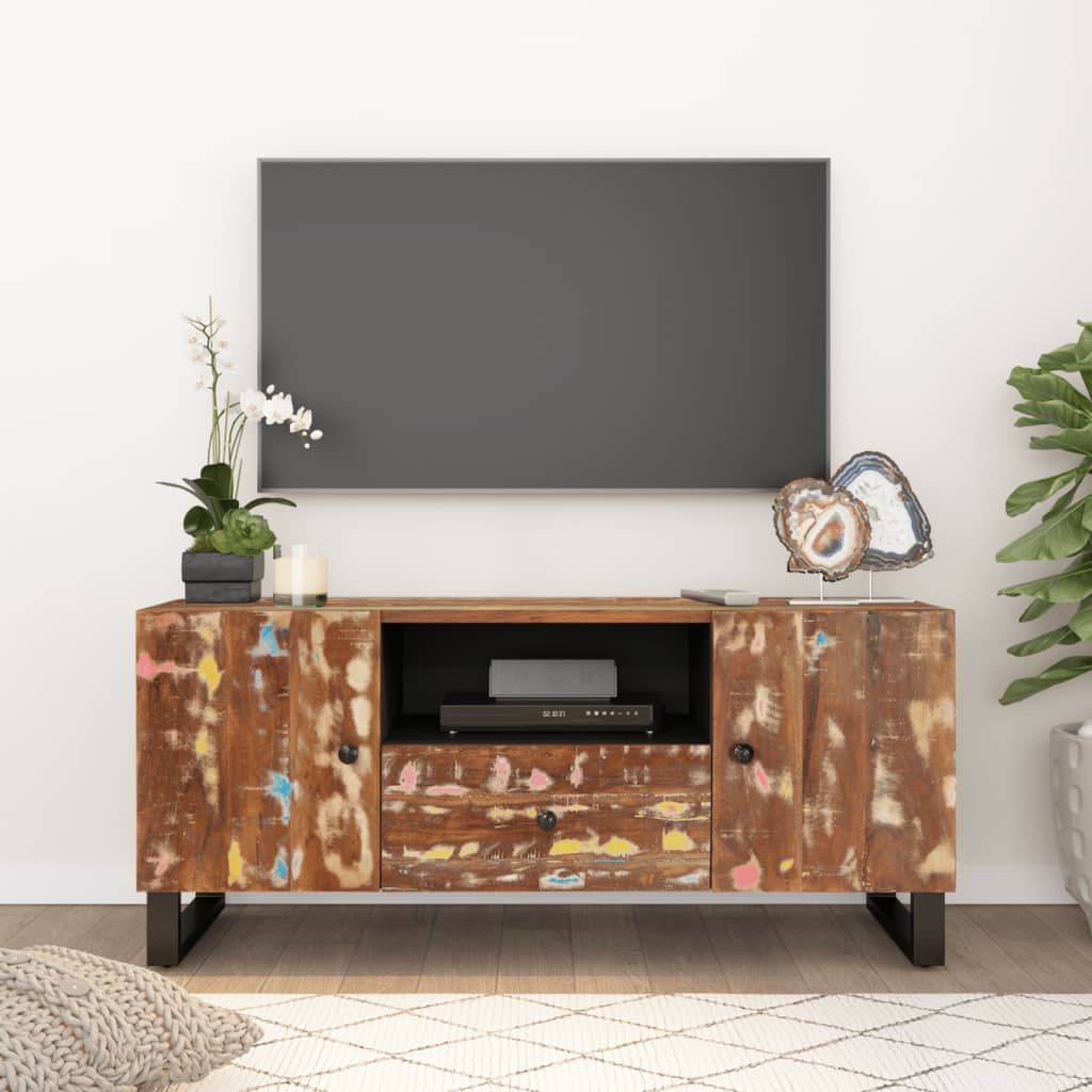 vidaXL Meuble TV 105x33,5x46 cm bois de récupération et d'ingénierie