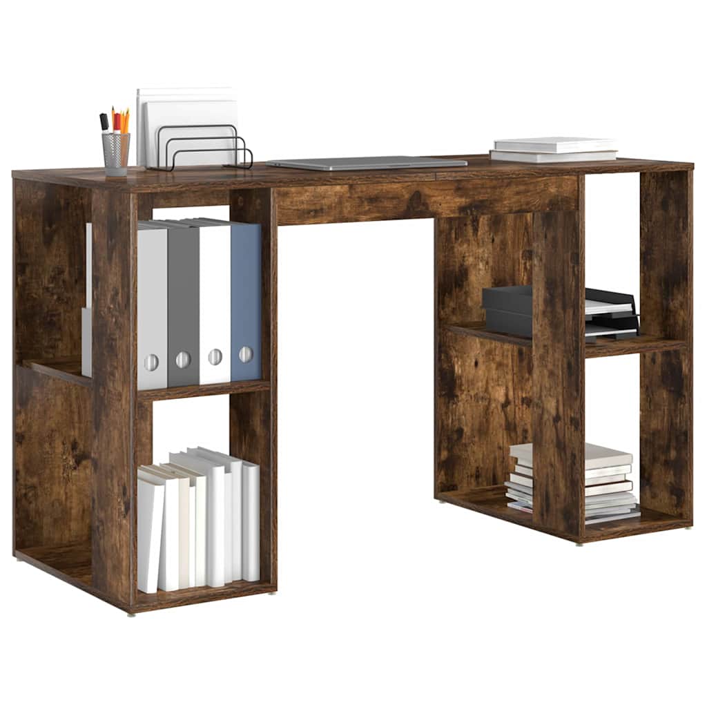 vidaXL Schreibtisch Geräucherte Eiche 130 x 50,5 x 75 cm Holzwerkstoff - Image 3