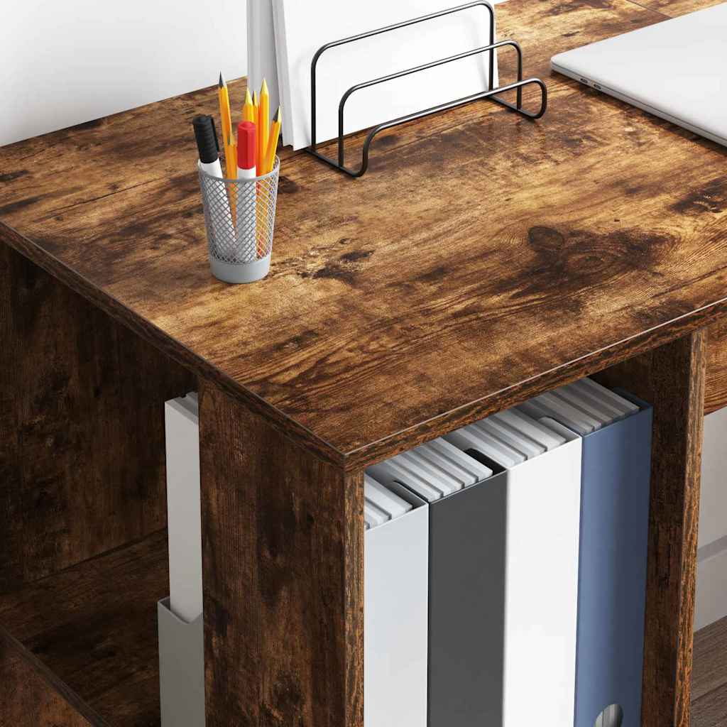 vidaXL Schreibtisch Geräucherte Eiche 130 x 50,5 x 75 cm Holzwerkstoff - Image 4