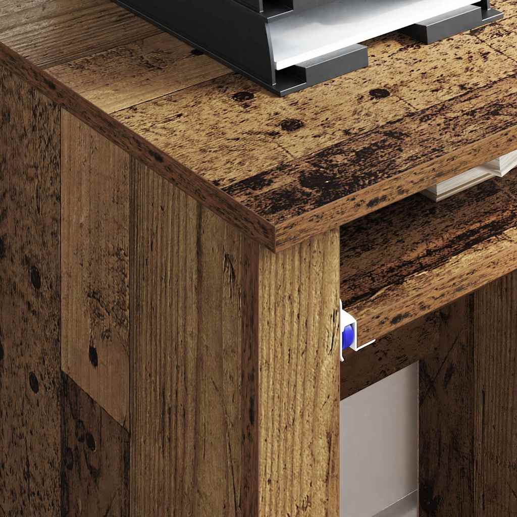 vidaXL Tisch mit Rädern Mit Rad Altholz 91 x 50 x 77 cm Holzwerkstoff - Image 4