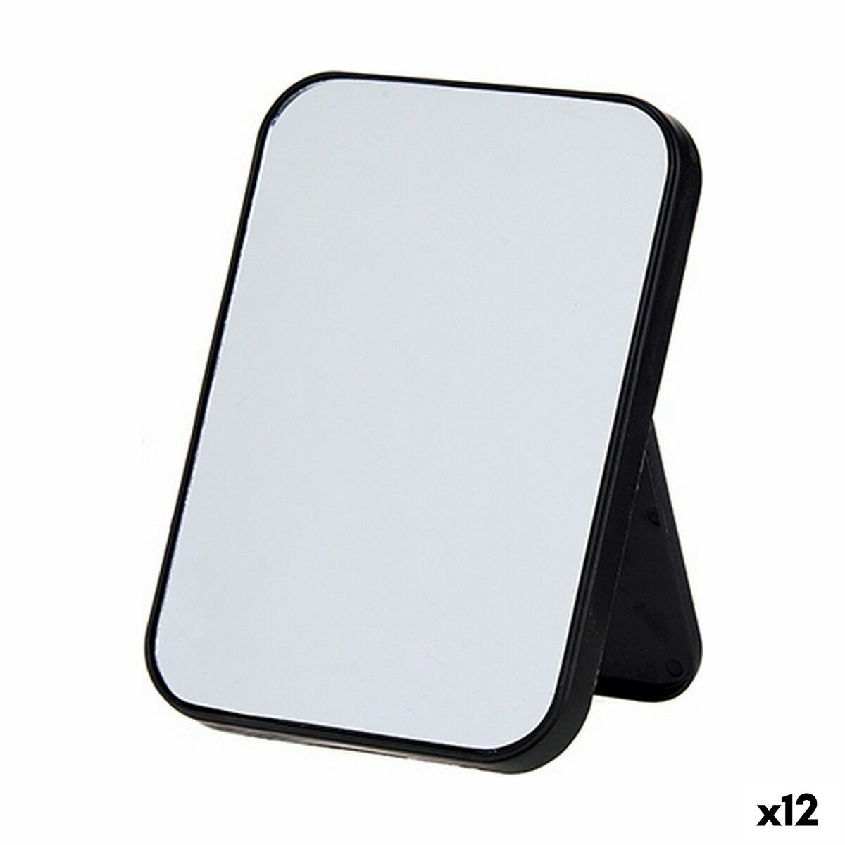 Specchio con Supporto Berilo Bianco Nero polipropilene 1,7 x 20 x 14 cm 14 x 20 x 1,7 cm (12 Unità)