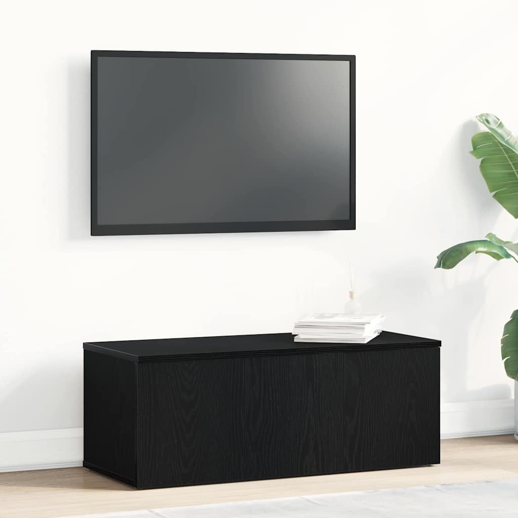 vidaXL Gabinete de TV Roble Negro 80x34x30 cm Madera contrachapada