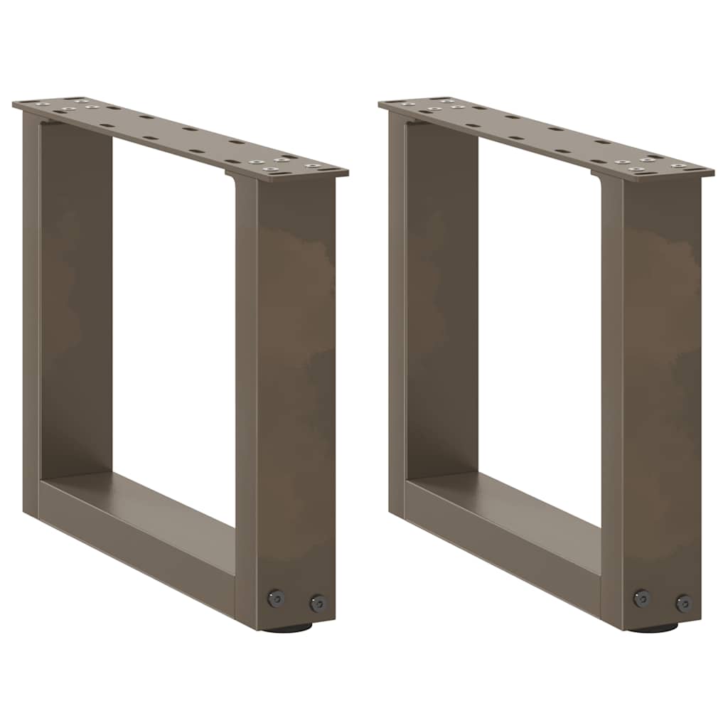 vidaXL Patas para mesa de centro en forma de U (2 unidades, acero natural, 30 x 30-31 cm)