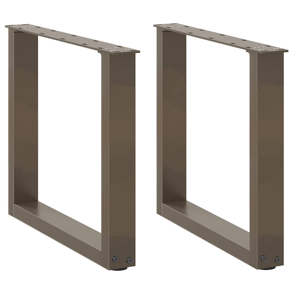 vidaXL Patas para mesa de centro en forma de U (2 unidades, acero natural, 50 x 42-43 cm)