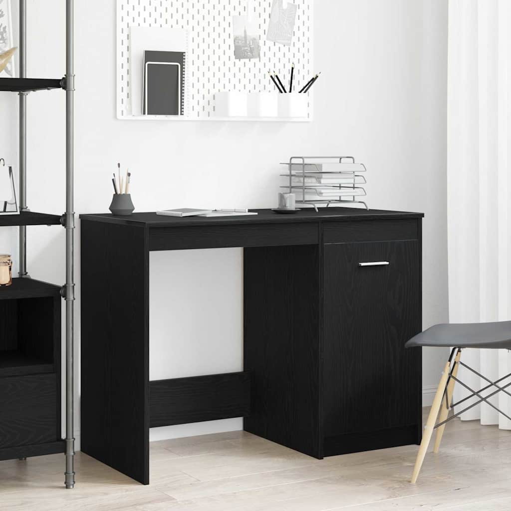 vidaXL Escritorio Roble negro 100 x 50 x 76 cm Madera contrachapada