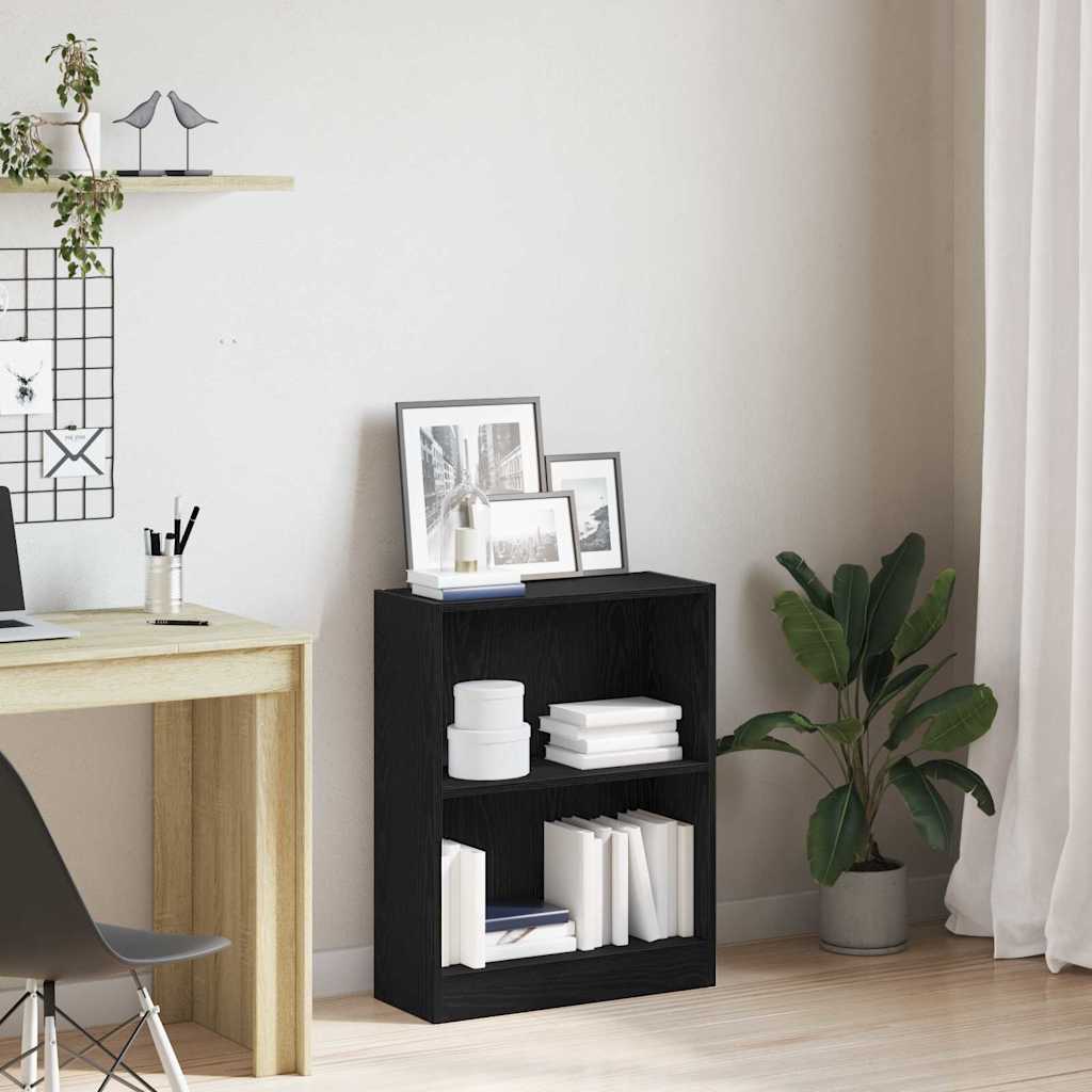 vidaXL Bücherregal Schwarz 60 x 24 x 76 cm Holzwerkstoff