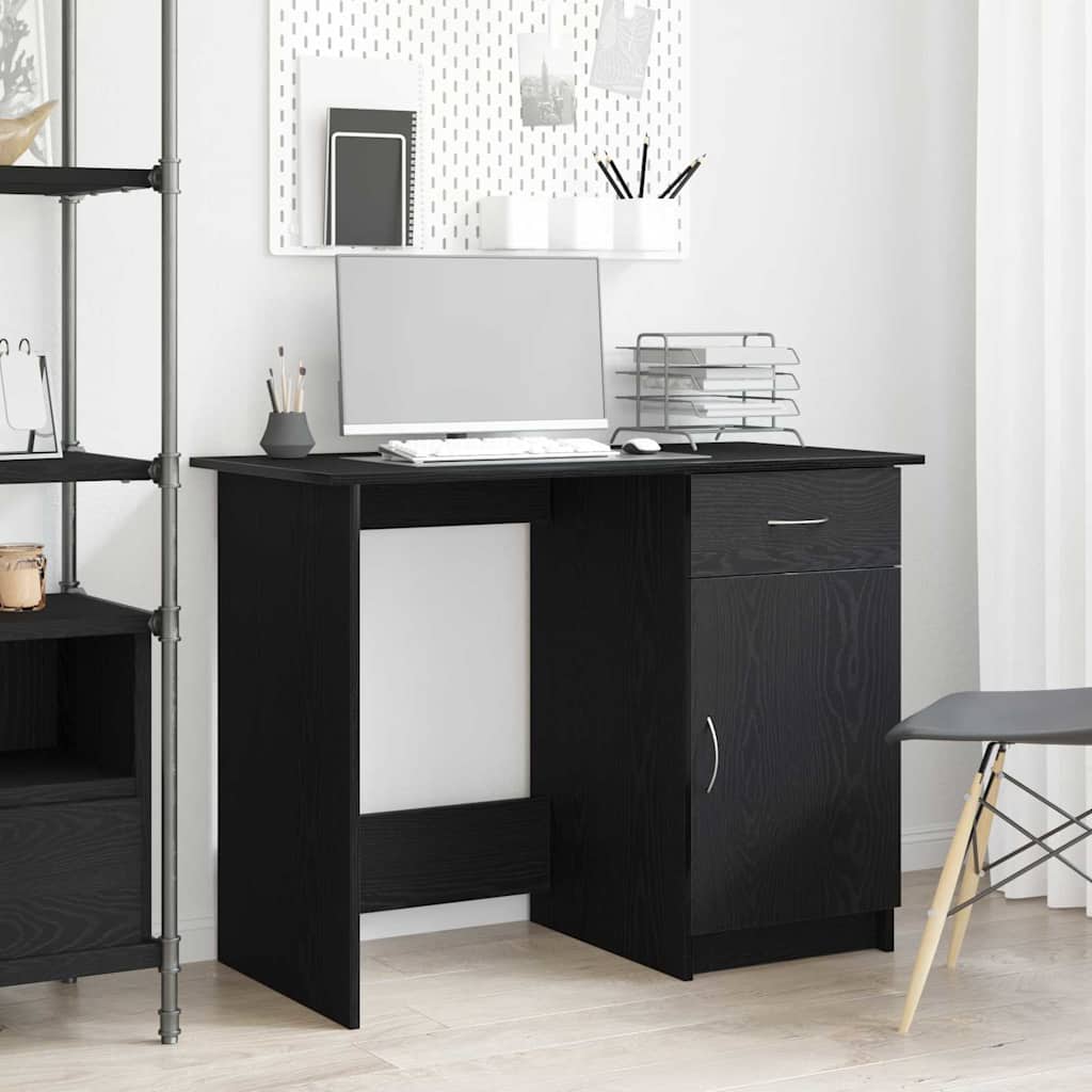 vidaXL Escritorio Roble Negro 100 x 50 x 76 cm Madera de ingeniería