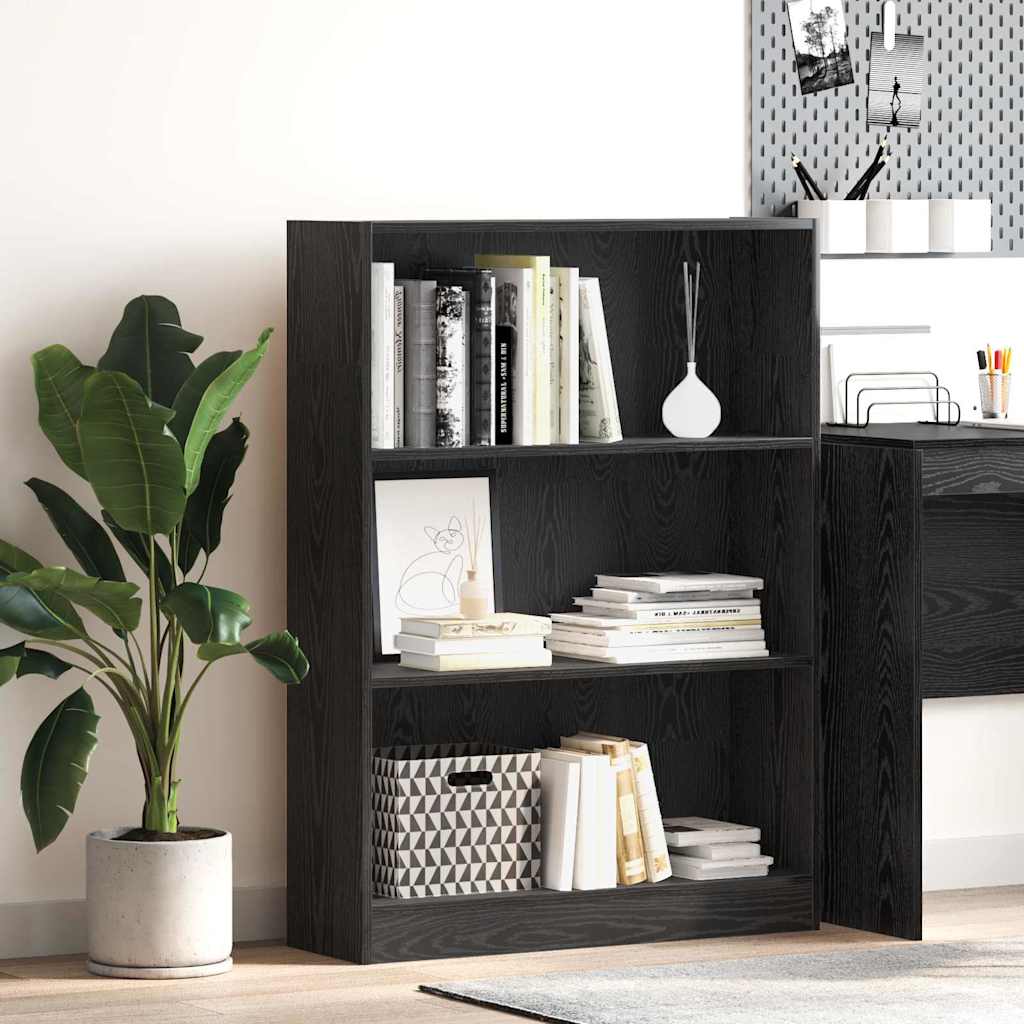 vidaXL Bücherregal Schwarz Eichen-Optik 80 x 24 x 109 cm Holzwerkstoff