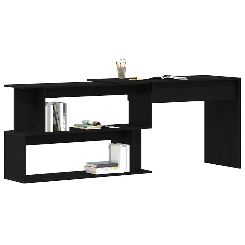 vidaXL Schreibtisch Schwarz Eichen-Optik 200 x 50 x 76 cm - Image 3