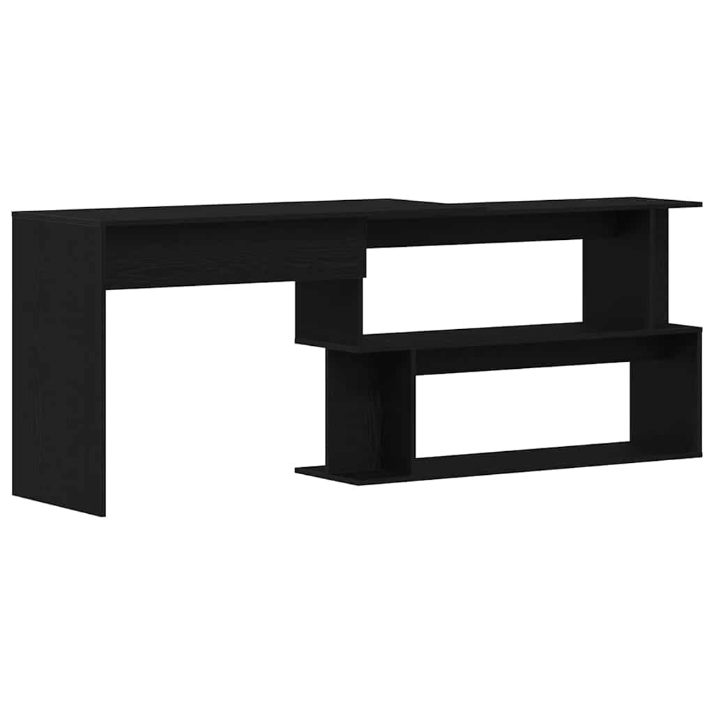 vidaXL Schreibtisch Schwarz Eichen-Optik 200 x 50 x 76 cm - Image 5