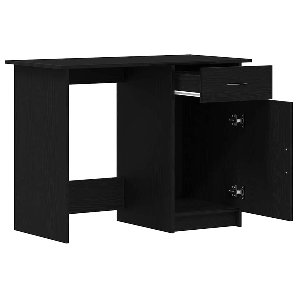 vidaXL Schreibtisch mit Speicher Schwarz Eichen-Optik 100 x 50 x 76 cm - Image 5
