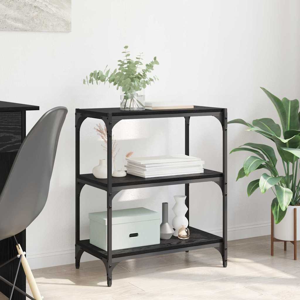 vidaXL Bücherregal Schwarz Eichen-Optik 60 x 33 x 70,5 cm