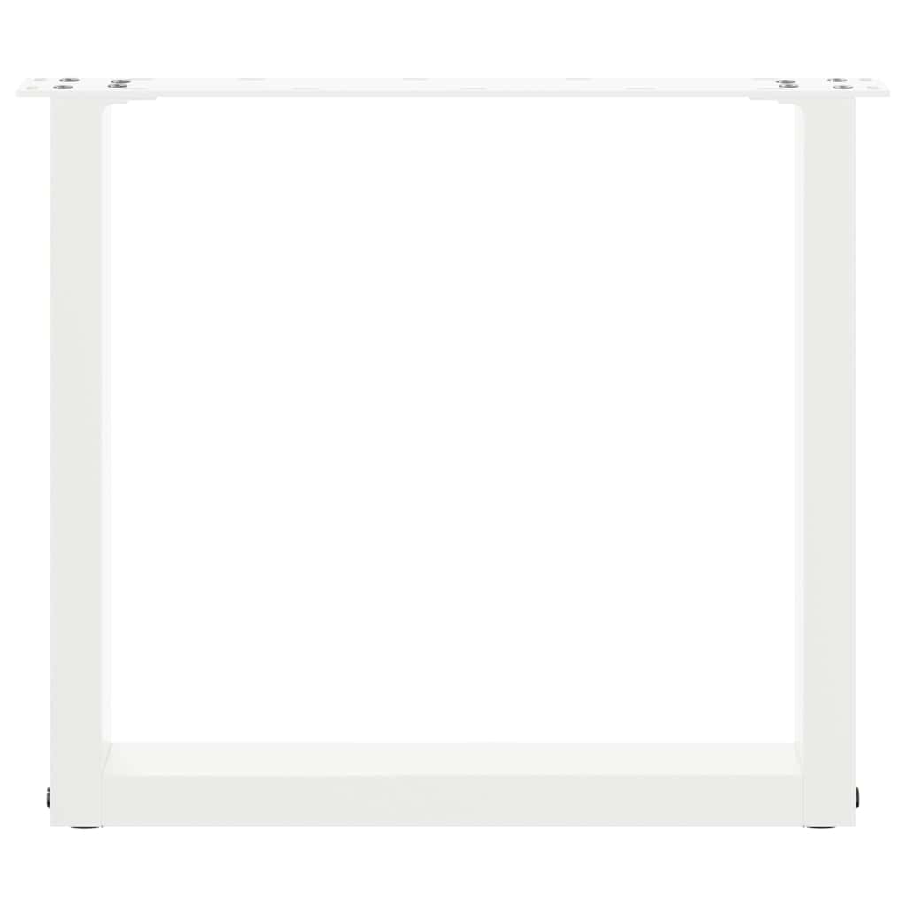 vidaXL Patas para mesa de centro en forma de U (2 unidades), color blanco, 50 x (42-43) cm, acero - Image 5