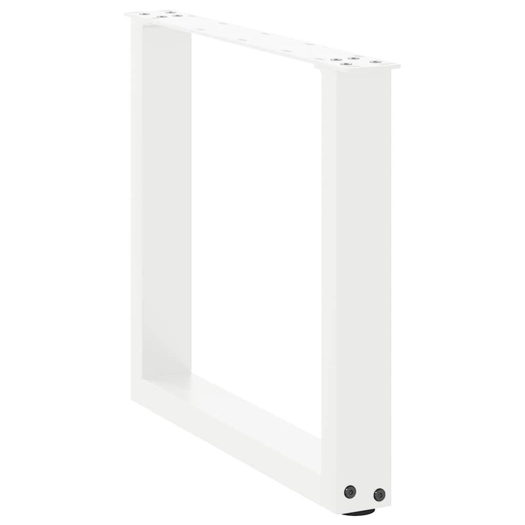 vidaXL Patas para mesa de centro en forma de U (2 unidades), color blanco, 50 x (42-43) cm, acero - Image 4
