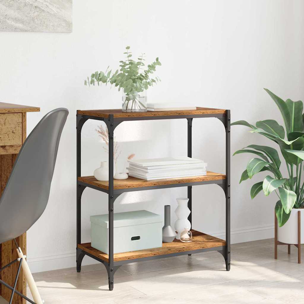vidaXL Bücherregal Altholz 60 x 33 x 70,5 cm Verbundholz und Eisen