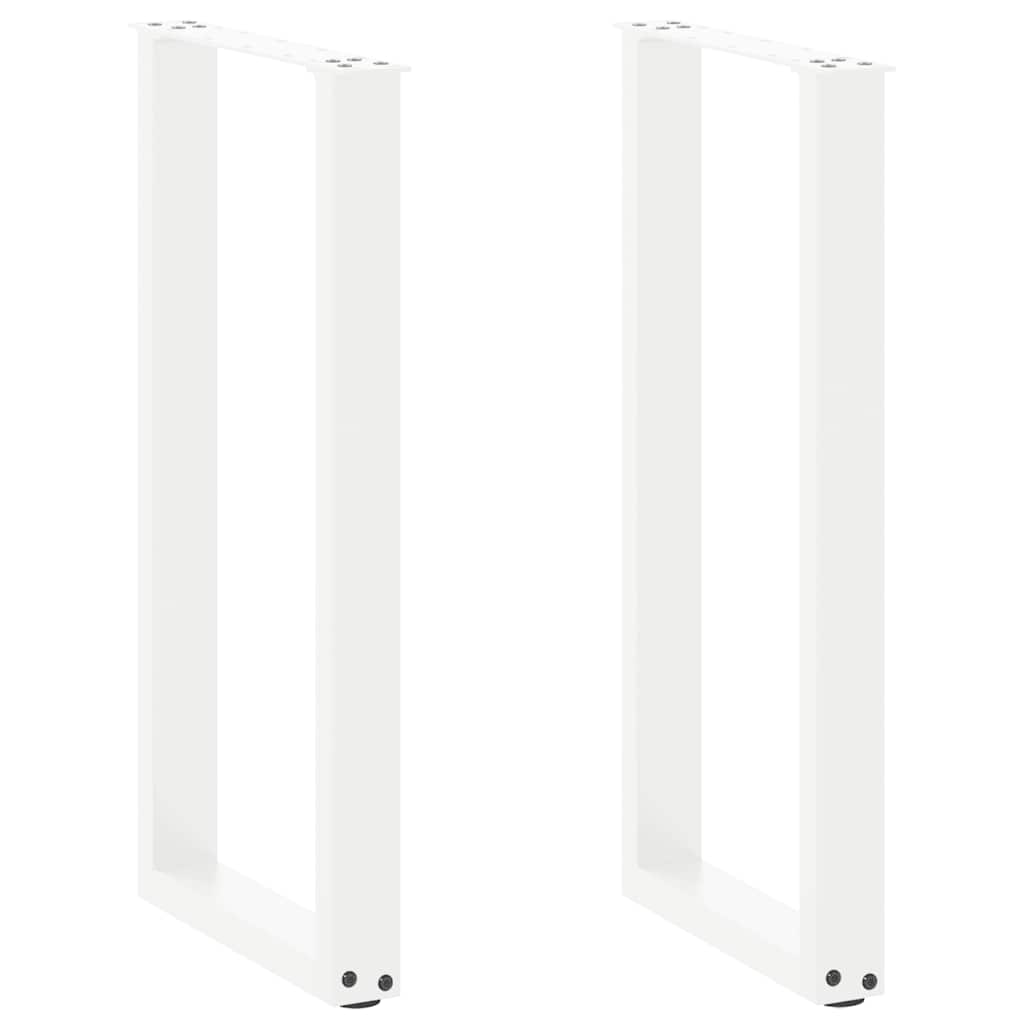 vidaXL Patas para consola en forma de U (2 unidades), color blanco, 38 x (72-73) cm, acero