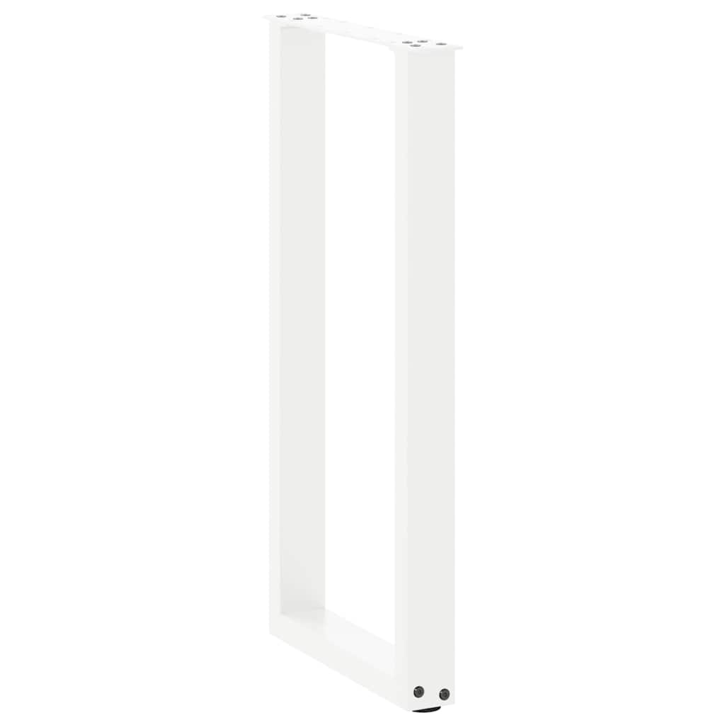 vidaXL Patas para consola en forma de U (2 unidades), color blanco, 38 x (72-73) cm, acero - Image 4