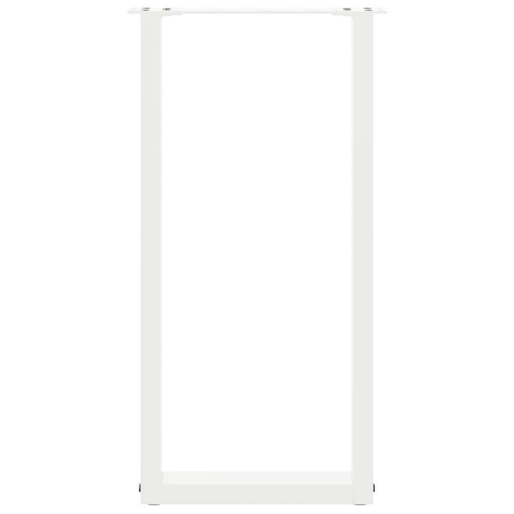 vidaXL Patas para consola en forma de U (2 unidades), color blanco, 38 x (72-73) cm, acero - Image 5