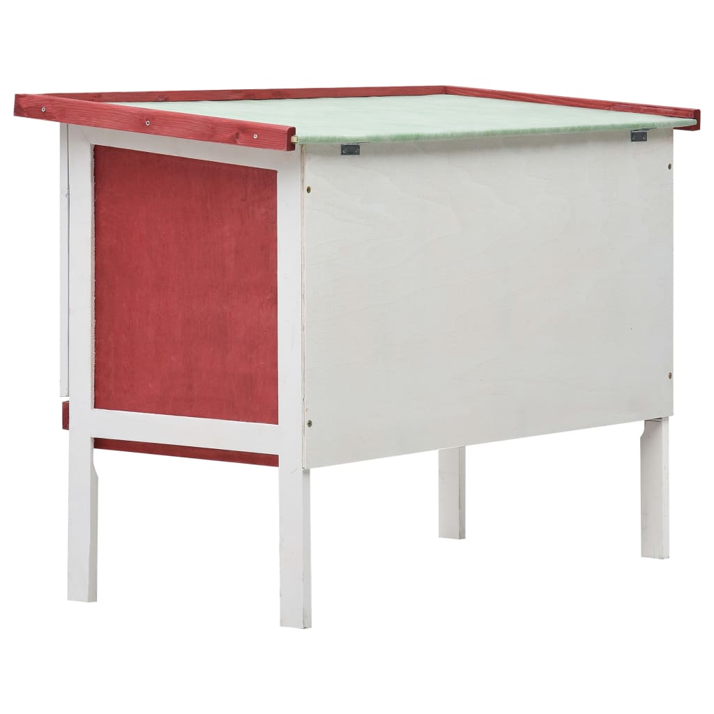 vidaXL Kaninchenstall 1 Ebene Rot Holz - Image 5
