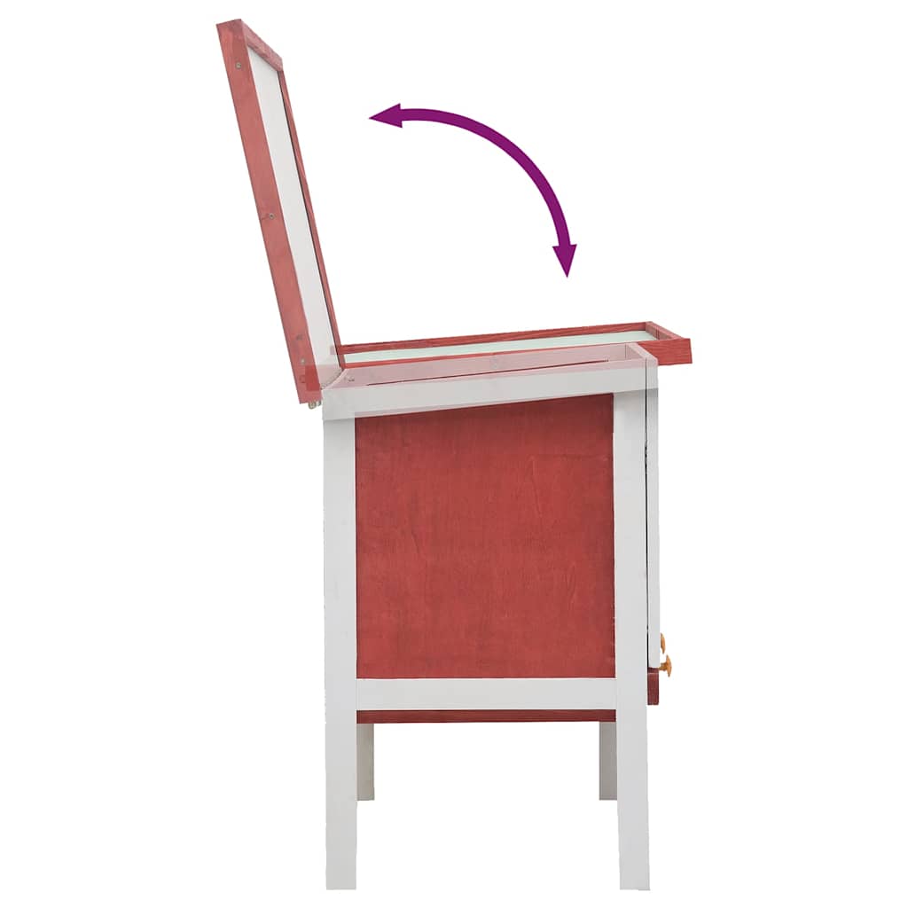 vidaXL Kaninchenstall 1 Ebene Rot Holz - Image 6