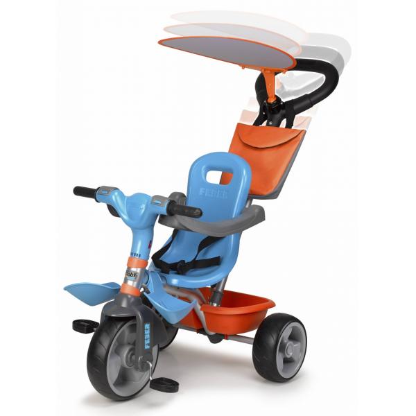 Triciclo Feber Baby Plus Music Azzurro Arancio