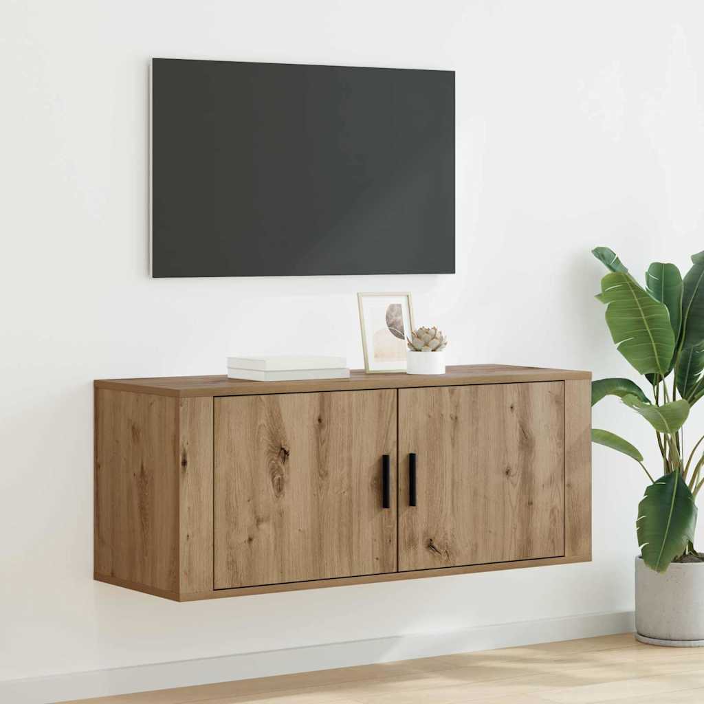 vidaXL Meuble TV mural Chêne artisanal 100 x 34,5 x 40 cm
