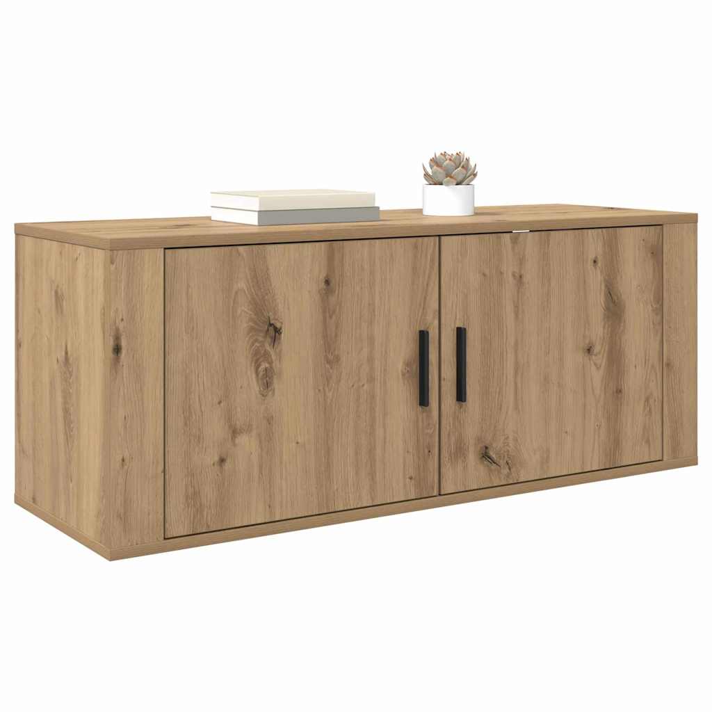 vidaXL Meuble TV mural Chêne artisanal 100 x 34,5 x 40 cm - Image 3