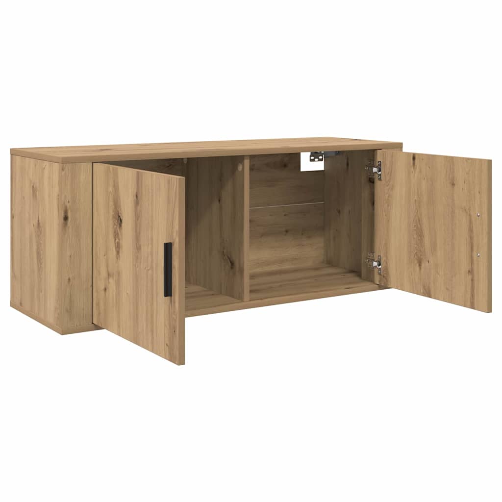 vidaXL Meuble TV mural Chêne artisanal 100 x 34,5 x 40 cm - Image 5