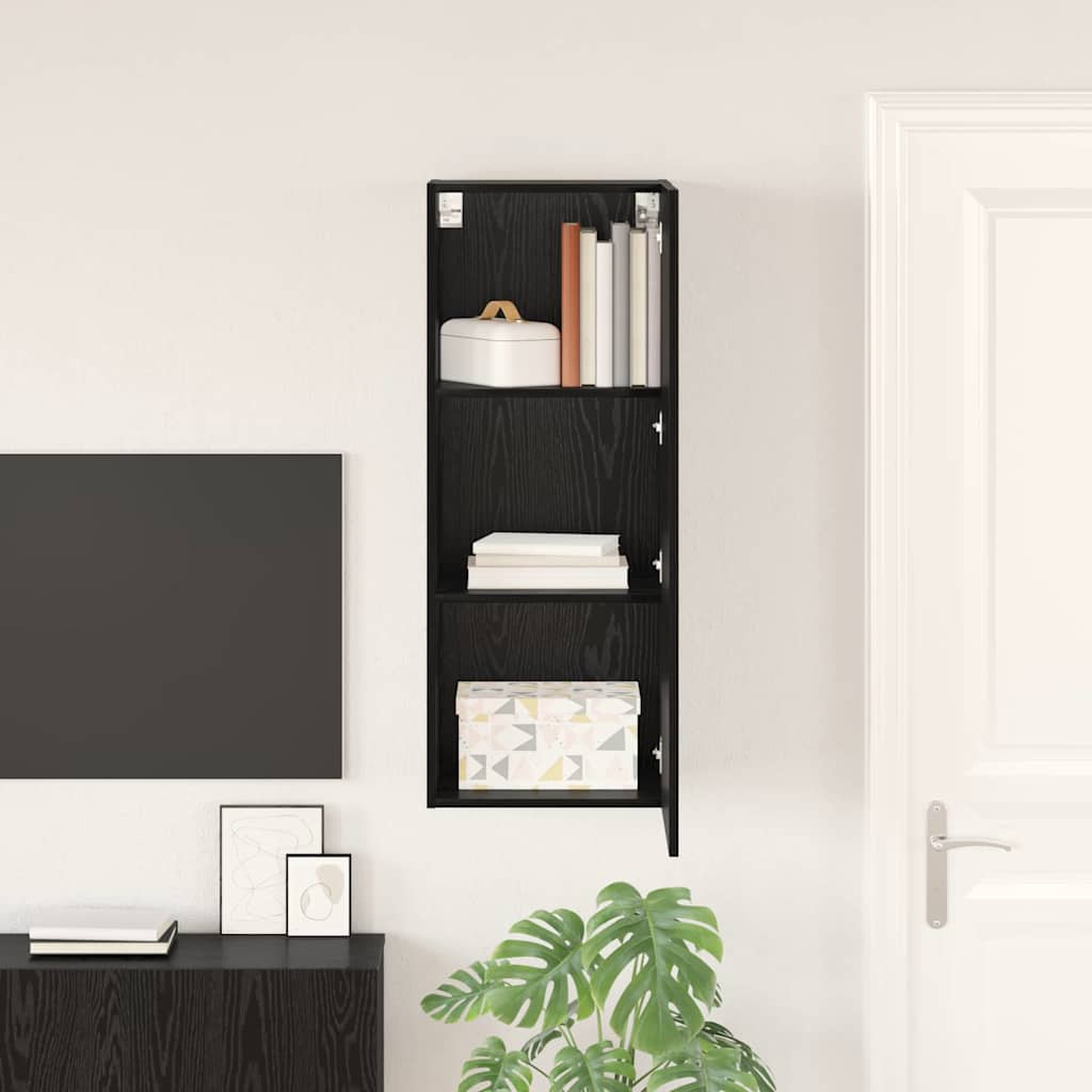 vidaXL Meuble TV mural Chêne noir 40,5 x 30 x 102 cm Bois d'ingénierie - Image 4