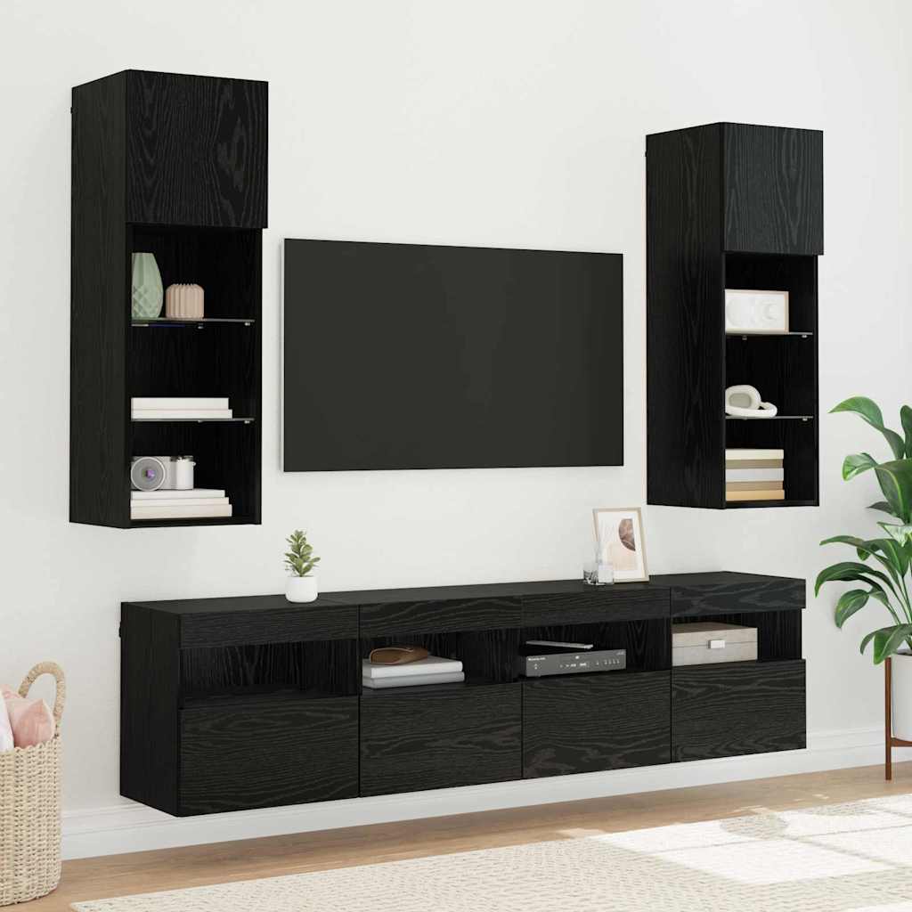 vidaXL Meuble TV mural Chêne noir 40 x 30 x 40 cm Bois d'ingénierie - Image 6